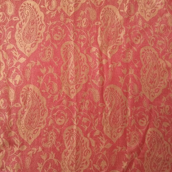 Orange Paisley Cashmere Slik Scarf Shawl Wrap Stole Silk Soft Women Warm 28 x 70 - Picture 12 of 16